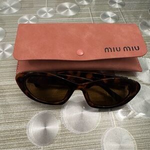 Miu Miu Brown Sunglasses with Pink Case